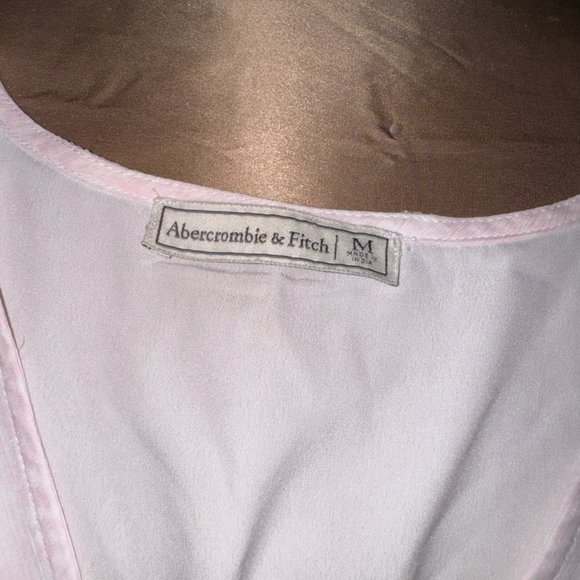 ABERCROMBIE&FITCH PINK LIGHTWEIGHT SZ MEDIUM TOP DRAWSTRING WAIST TOP LINED TOP - Picture 5 of 11